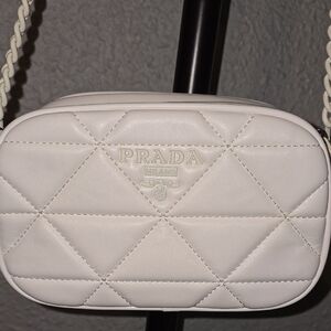 Not Guaranteed! Prada White Quilted Crossbody Bag
